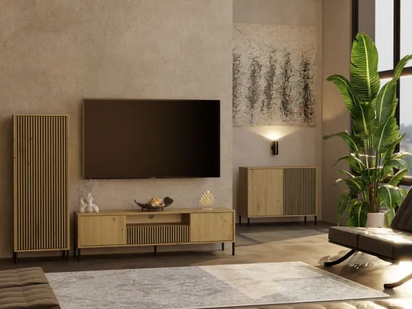 TP Living Komoda Kamaro 2D Slim 103 cm II dub Artisan/čierna