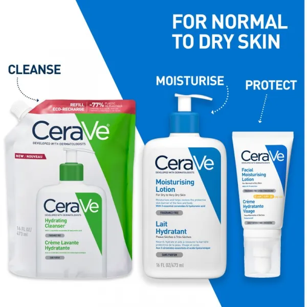 CeraVe Refill Hydrating Cleanser čistiaca emulzia s hydratačným účinkom náhradná náplň 473 ml