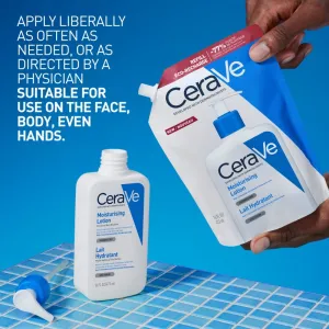 CeraVe Refill Moisturizing Lotion hydratačné mlieko na telo a tvár pre suchú až veľmi suchú pokožku náhradná náplň 473 ml