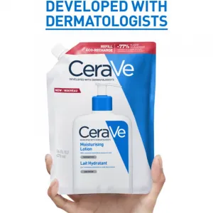 CeraVe Refill Moisturizing Lotion hydratačné mlieko na telo a tvár pre suchú až veľmi suchú pokožku náhradná náplň 473 ml