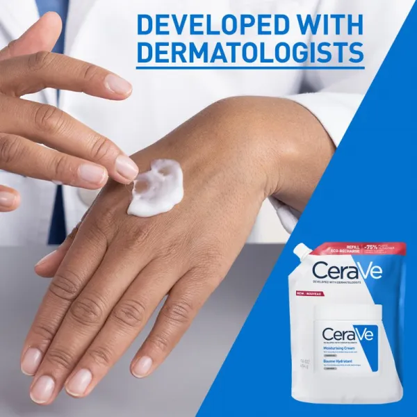 CeraVe Refill Moisturizing Cream hydratačný krém na tvár a telo pre suchú až veľmi suchú pokožku náhradná náplň 454 g