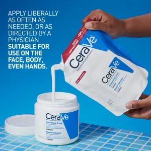 CeraVe Refill Moisturizing Cream hydratačný krém na tvár a telo pre suchú až veľmi suchú pokožku náhradná náplň 454 g