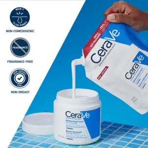 CeraVe Refill Moisturizing Cream hydratačný krém na tvár a telo pre suchú až veľmi suchú pokožku náhradná náplň 454 g