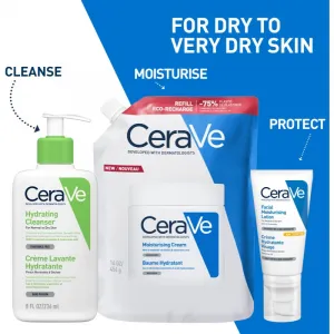 CeraVe Refill Moisturizing Cream hydratačný krém na tvár a telo pre suchú až veľmi suchú pokožku náhradná náplň 454 g