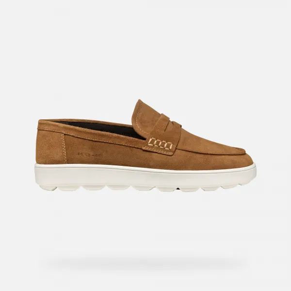 Light brown men's moccasins Geox Spherica ECUB-1 - Men's