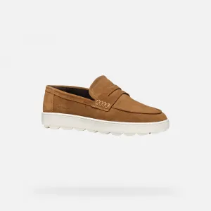 Light brown men's moccasins Geox Spherica ECUB-1 - Men's
