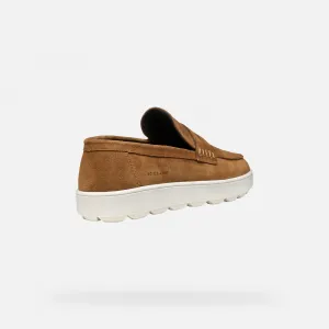 Light brown men's moccasins Geox Spherica ECUB-1 - Men's