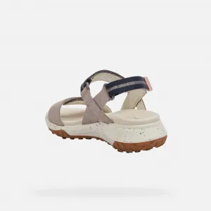 Grey women's sandals Geox Sorapis + Grip - Women's