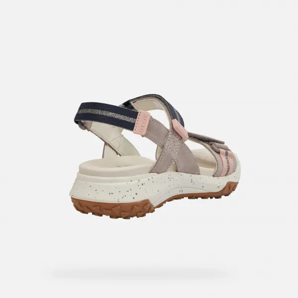 Grey women's sandals Geox Sorapis + Grip - Women's