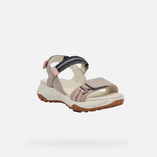 Grey women's sandals Geox Sorapis + Grip - Women's