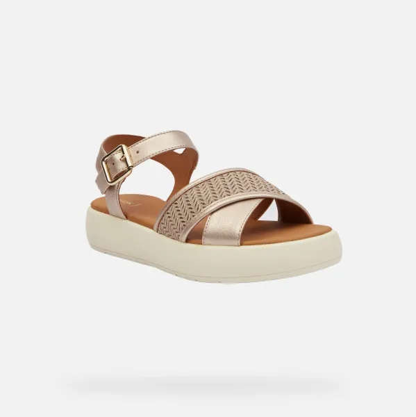 Cream women's sandals Geox Camalei - Women's