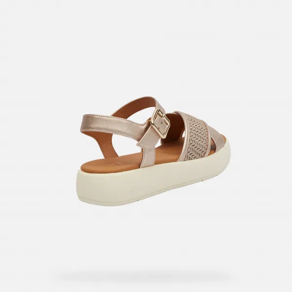 Cream women's sandals Geox Camalei - Women's