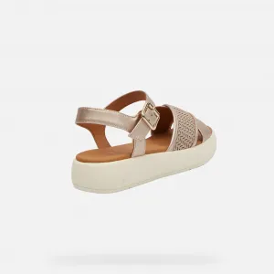 Cream women's sandals Geox Camalei - Women's