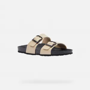 Beige women's slippers Geox Brionia R - Women's