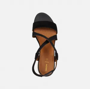 Black women's sandals Geox Ischia Corda - Women's
