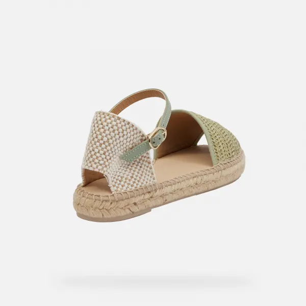 Women's Light Green Geox D Lampedusa Sandals - Women