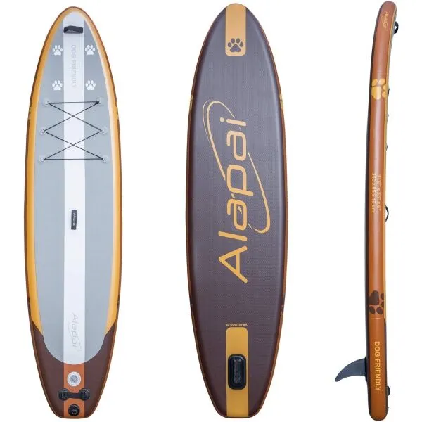 Alapai DOG FRIENDLY 350 Nafukovací jednovrstvový paddleboard, hnedá, veľkosť