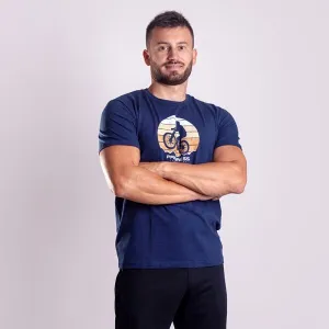 PROGRESS BARBAR BIKER Pánske bambusové tričko, tmavo modrá, veľkosť