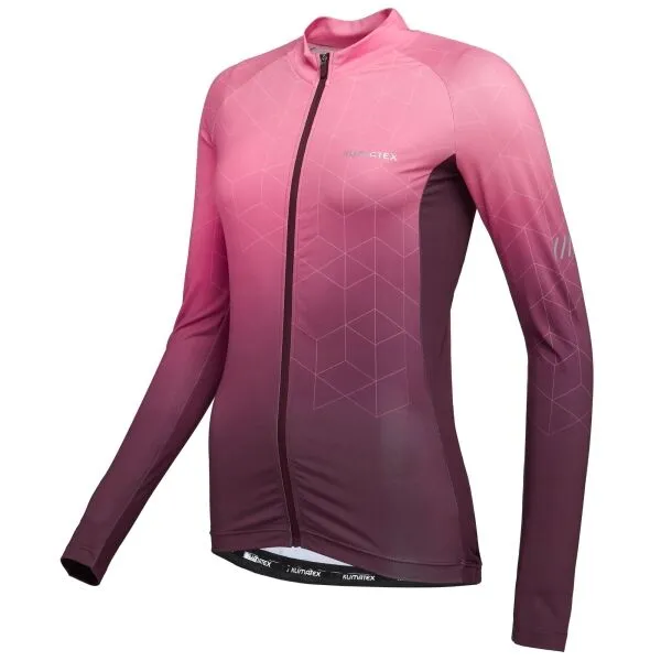 Klimatex JUDITH Dámsky cyklistický dres s dlhým rukávom, ružová, veľkosť