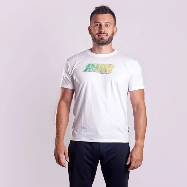 PROGRESS DEPORTE RUN Pánske športové tričko, biela, veľkosť