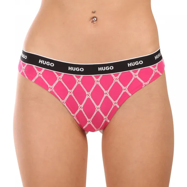 3PACK dámske tangá HUGO viacferbná (50495870 662) S