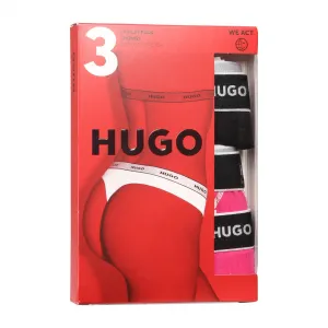 3PACK dámske tangá HUGO viacferbná (50495870 662) S