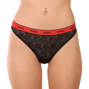 3PACK dámska tangá HUGO čierne (50535265 002) M