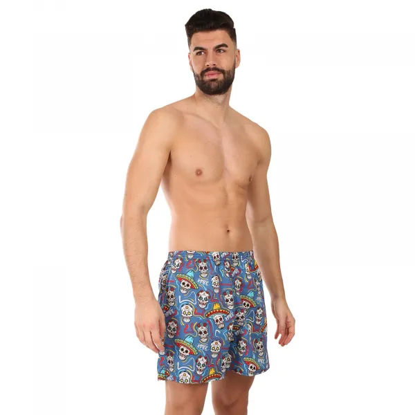 Pánske domáci trenky s vreckami Styx lebky (D1856) M, trenírky