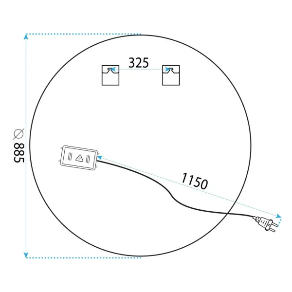 REA Dotykové nástěnné zrcadlo s LED osvětlením Bas 88,5 cm