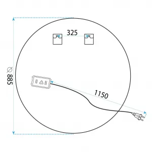 REA Dotykové nástěnné zrcadlo s LED osvětlením Bas 88,5 cm