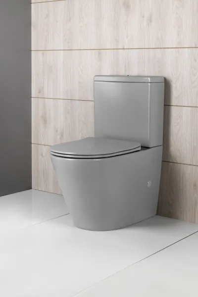 SAPHO - PACO kombi WC, Rimless, spodný/zadný odpad, sivá mat PC1012WRGR