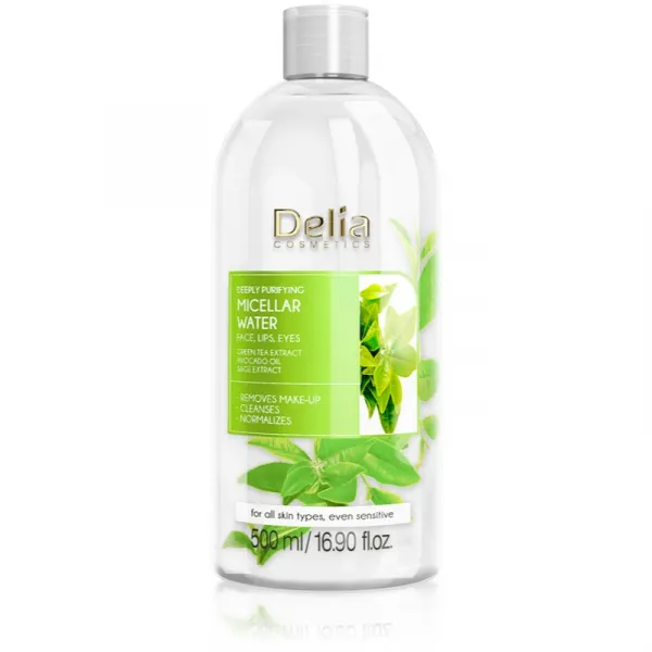 Delia Cosmetics Micellar Water Green Tea osviežujúca čistiaca micelárna voda 500 ml