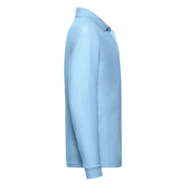 Blue Long Sleeve Polo Shirt Fruit of the Loom