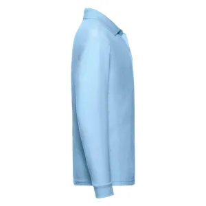 Blue Long Sleeve Polo Shirt Fruit of the Loom