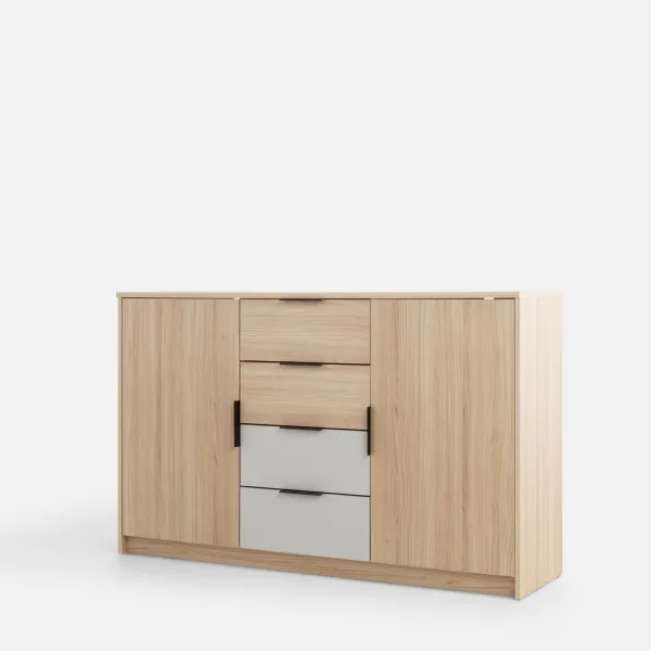 Szynaka Komoda Ryga 05 145 cm dub Riva/šedá