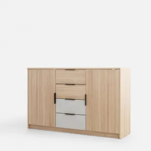 Szynaka Komoda Ryga 05 145 cm dub Riva/šedá