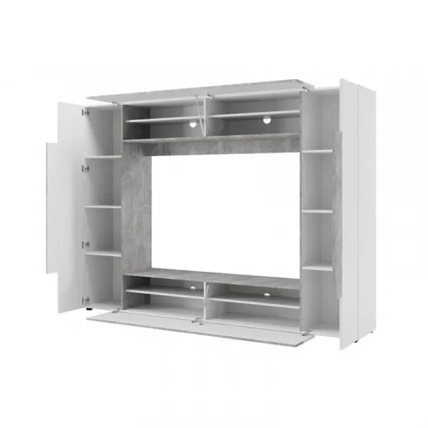 Szynaka Obývacia stena Okno 225 cm biela/betón