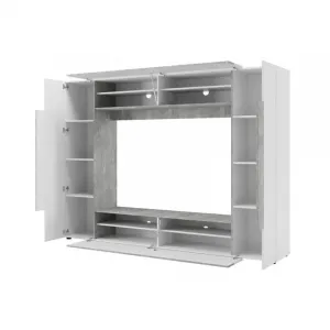 Szynaka Obývacia stena Okno 225 cm biela/betón