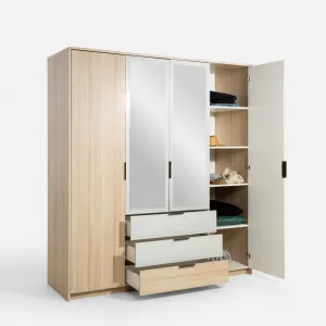 Szynaka Šatníková skriňa Ryga 02 187 cm dub Riva/šedá