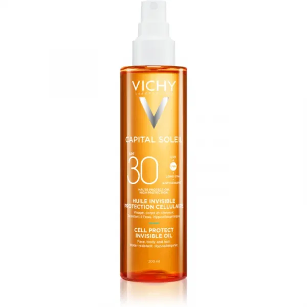 Vichy Capital Soleil Cell Protect Invisible Oil ochranný olej SPF 30 200 ml
