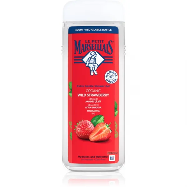 Le Petit Marseillais Organic Wild Strawberry jemný sprchový gel 400 ml