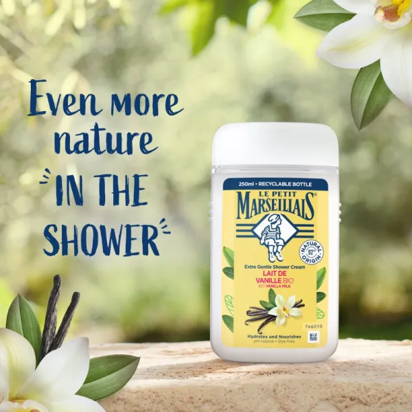Le Petit Marseillais Vanilla Milk BIO krémový sprchový gél 250 ml