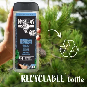 Le Petit Marseillais Minerals & Cedarwood sprchový gél 4 v 1 pre mužov 400 ml
