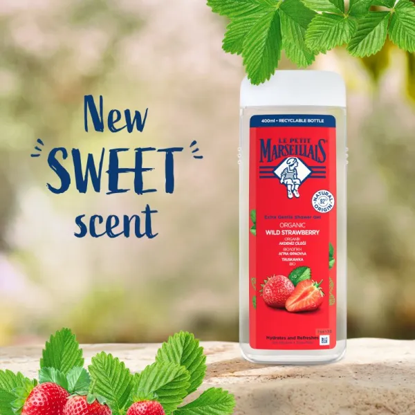 Le Petit Marseillais Organic Wild Strawberry jemný sprchový gel 400 ml