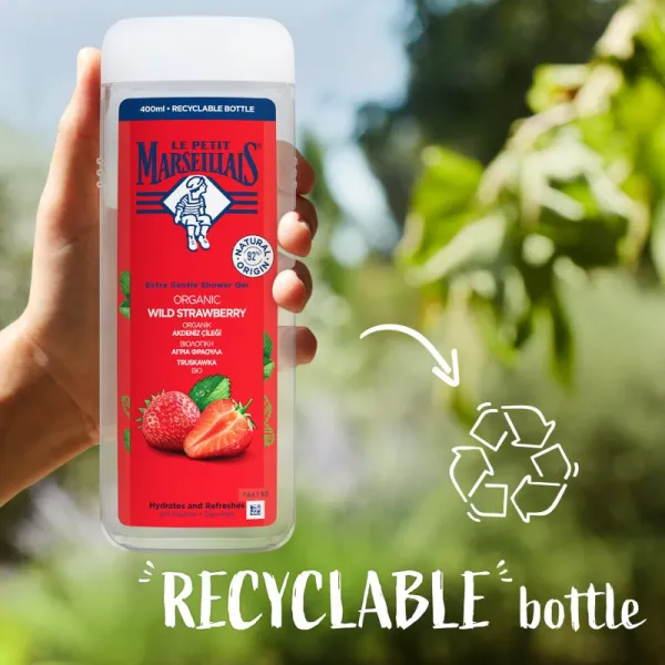 Le Petit Marseillais Organic Wild Strawberry jemný sprchový gel 400 ml