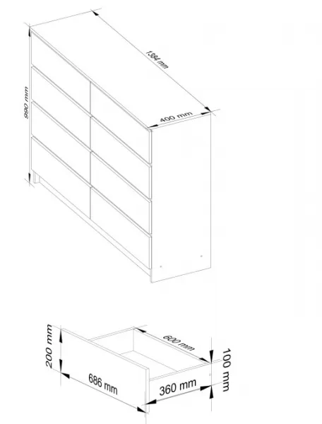 Ak furniture Komoda Rollo X 138,4 cm dub sonoma/biela