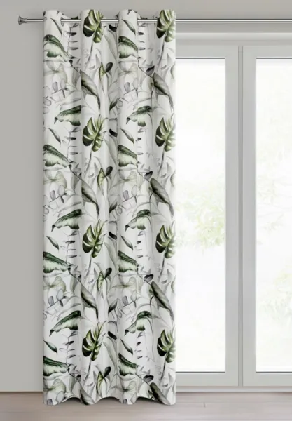 ArtFir Záves ELLEN K | biela/zelená 140 x 250 cm