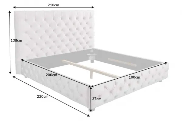LuxD Dizajnová posteľ Laney Chesterfield 180 x 200 cm prírodná