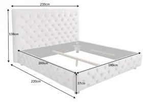 LuxD Dizajnová posteľ Laney Chesterfield 180 x 200 cm prírodná