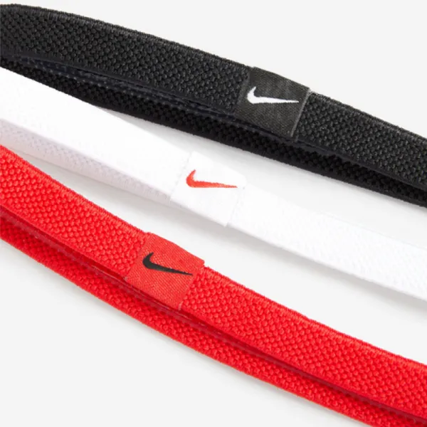 Čelenka NIKE ELASTIC HAIRBANDS 3PK BK WH UR